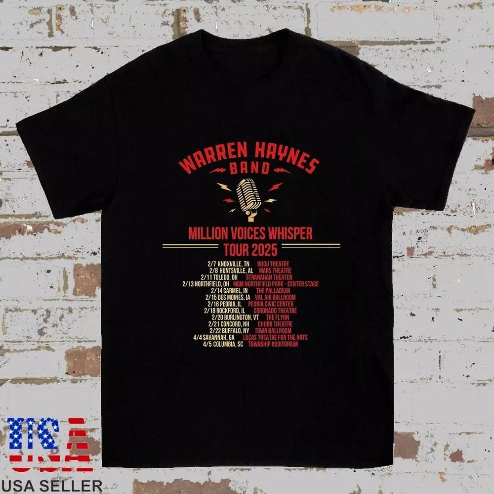 

New Warren Haynes Million Voices Whisper Tour Date T Shirt Unisex T-Shirt L