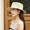 New webbing woven straw hat summer sunscreen fashion show face small bucket hat outdoor travel beach hat