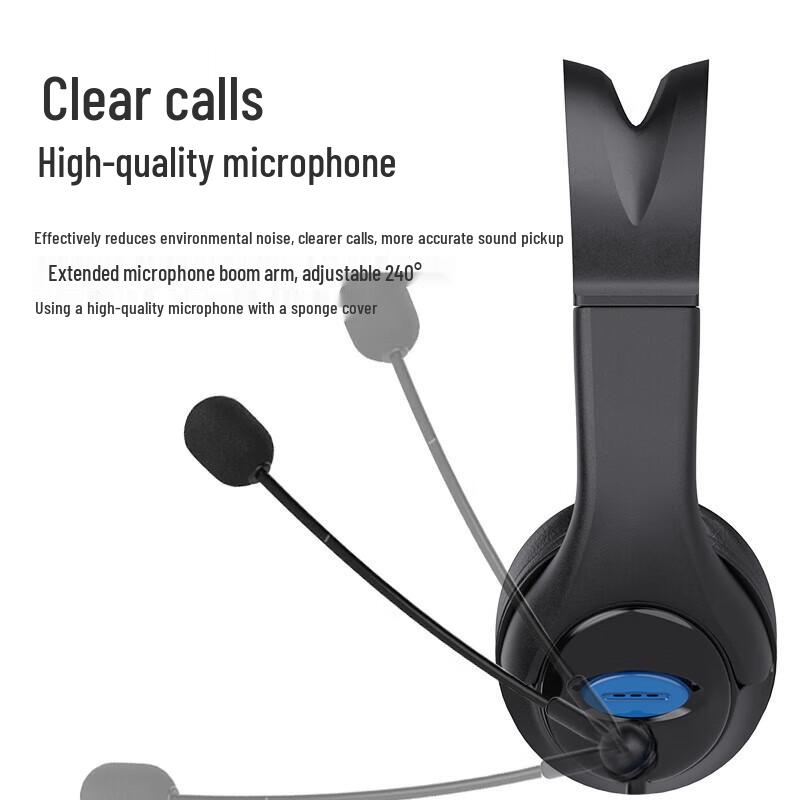 Kowu Wired Over-Ear Headset with Microphone