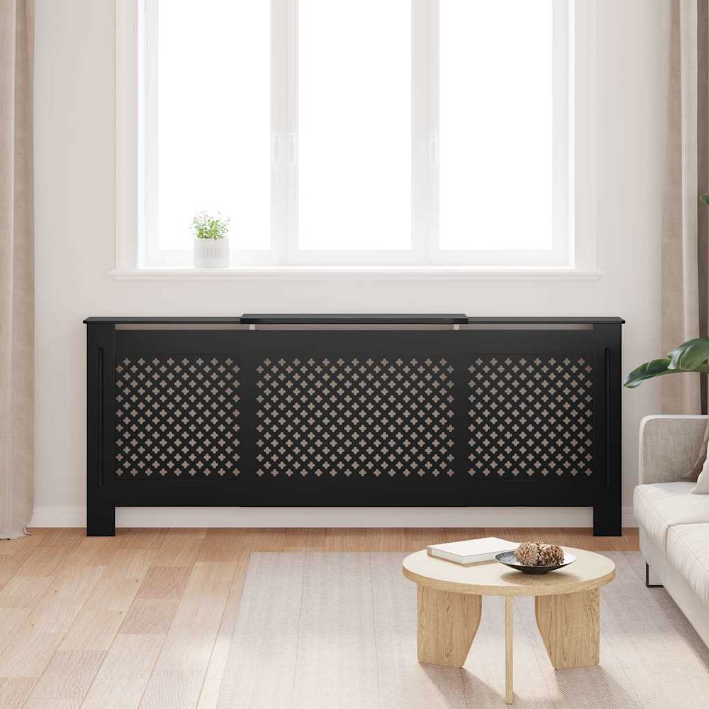 vidaXL MDF Radiator Cover Black 205 Cm