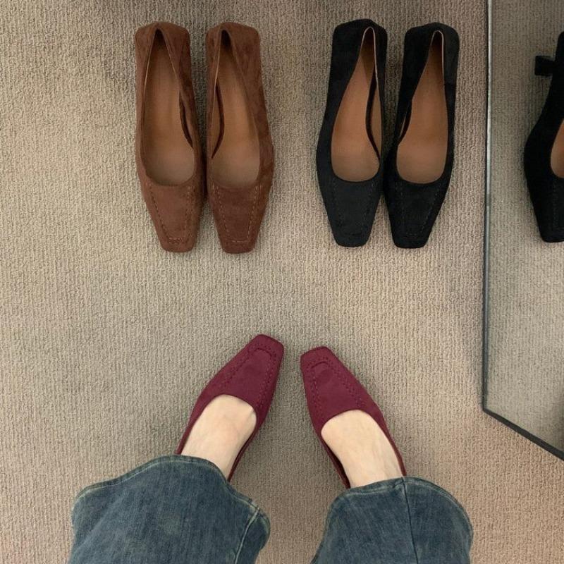 Temperament High Heel Retro Single Shoes Women 2026 Autumn Suede Stiletto Commuter Grandma Shoes