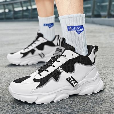 Weißer Herrenschuh Atmungsaktiv Dicksohlige Freizeitsneaker Outdoor-Laufen Vier Jahreszeiten Neu Tennis Herren Weiche Sohlen Komfort Männlicher Sneaker