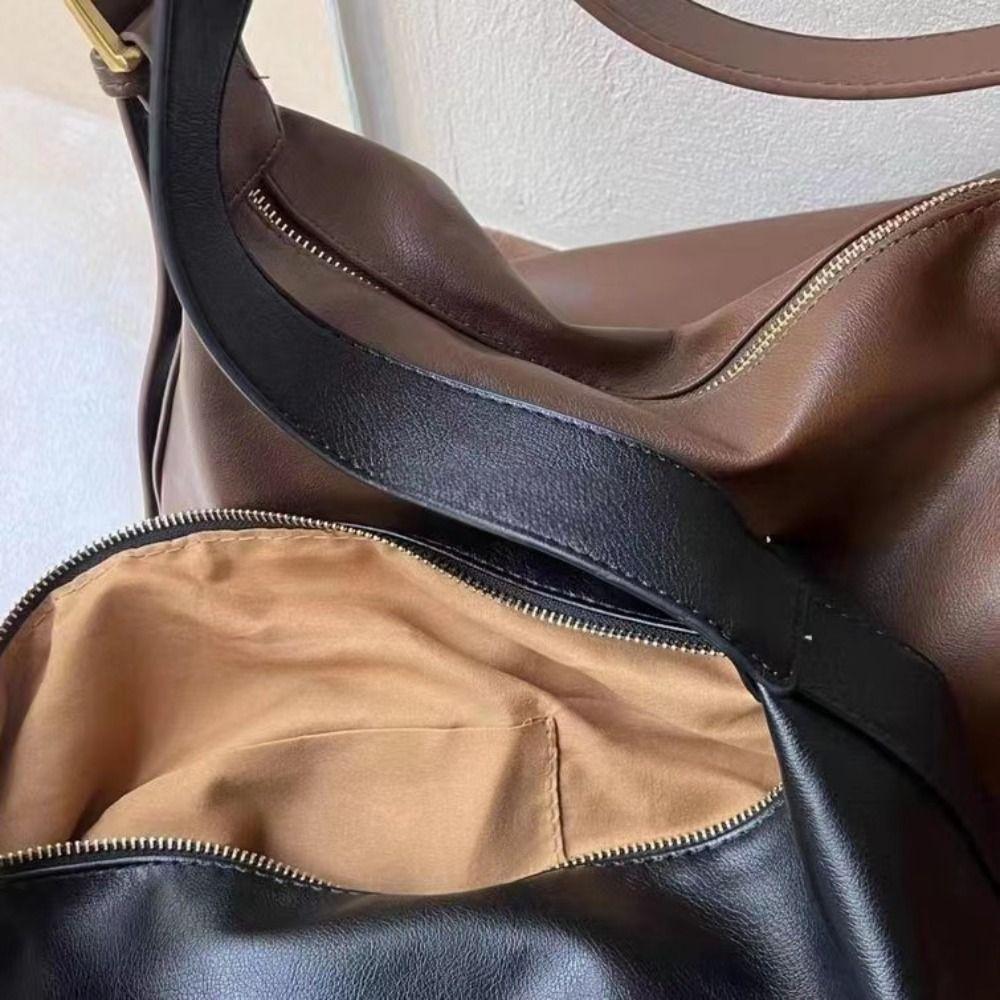 Solid Color PU Shoulder Bag Large Capacity Sports Crossbody Bag Fitness Training Bag Men