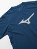 Mizuno Training Wear Short Sleeve with Big and Dress Size 32MAA155 T-Shirt Logo, Moisture-Wicking Quick-Drying, Navy, XL,