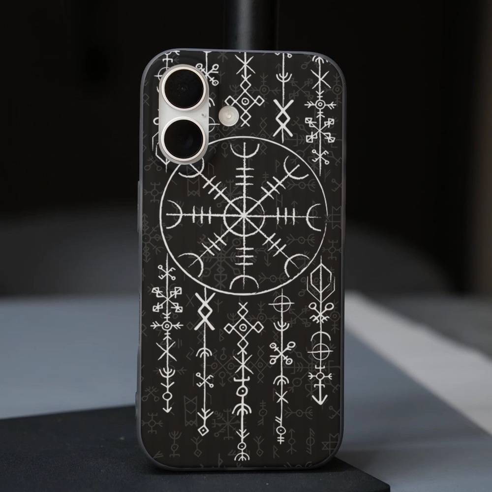 V-Viking Logo V-Vegvisir Luxury Phone Case For IPhone 17 Air 16 15 14 13 12 11 Pro Max Pro Plus Ripple Shockproof