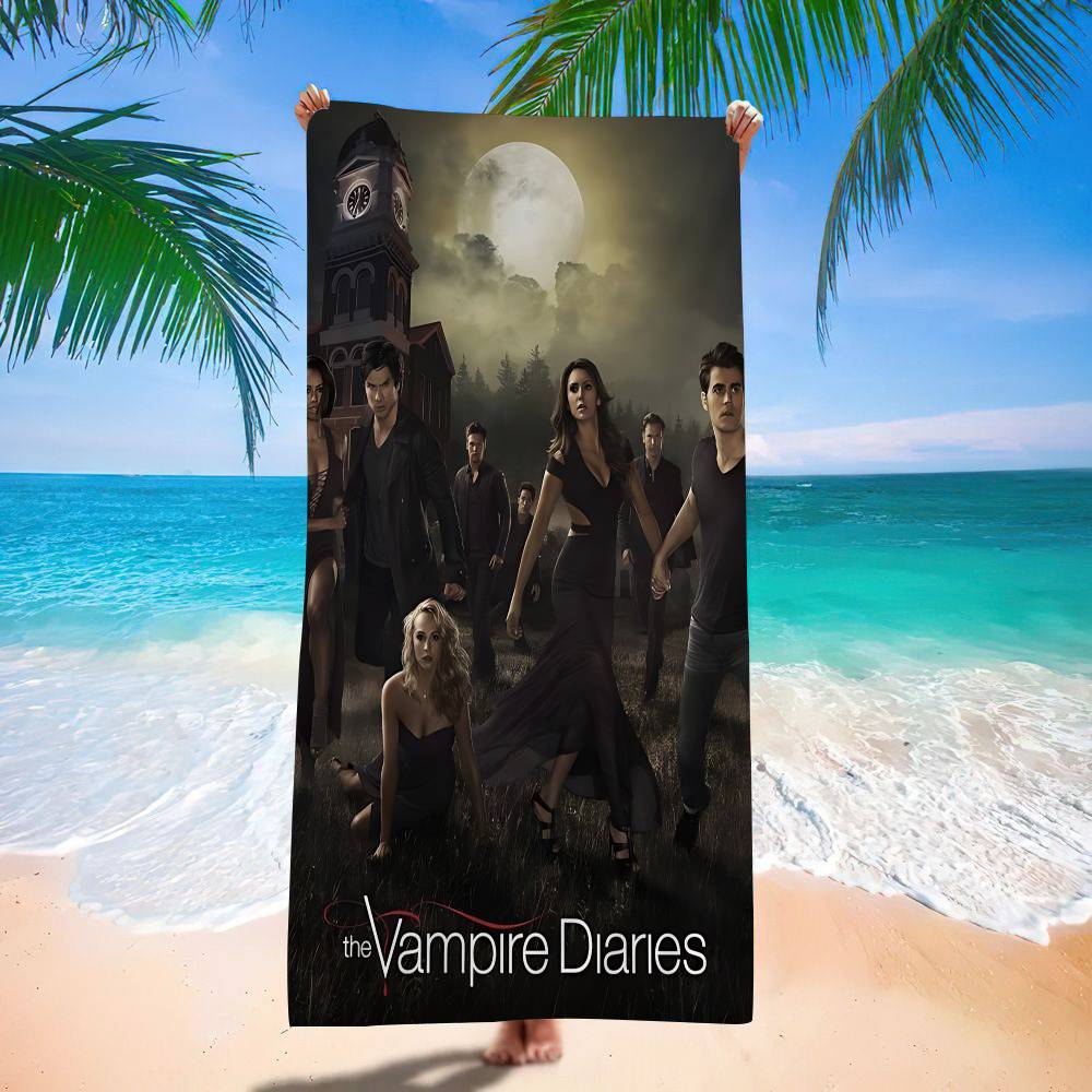 Horror TV The V-Vampire Diaries Bath Towel Microfiber Soft Water Absorbing Breathable For Girl Kids Decorative Beach Towel