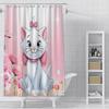 Shower Curtain Waterproof Polyester Fabric Paint Colorful Bath Disneys Marie Cat Curtains Home Bathroom Decor Curtain With Hook