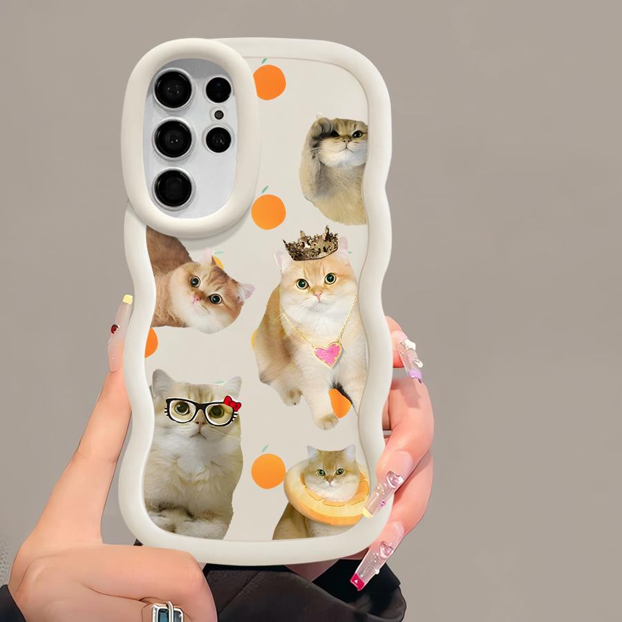 Cute Cat Case for Samsung Galaxy S24 S22 Ultra S21 S25 S23 Plus S20 FE A25 A26 Soft Phone Cover A36 A35 A24 A34 A55 A54