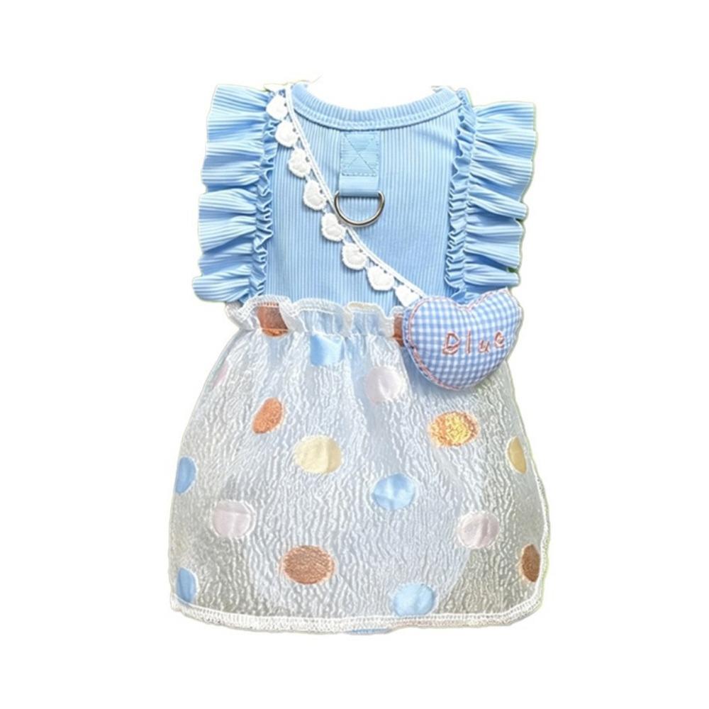Cute Point Pattern Pet Bubble Skirt Thin Breathable Dog Cool Dress Skin-friendly Soft Pet Princess Dress for Dogs Cats