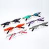 New fashionable frameless sunglasses, women's trendy European and American personalized color film, street sunglasses, metal sunglasses S