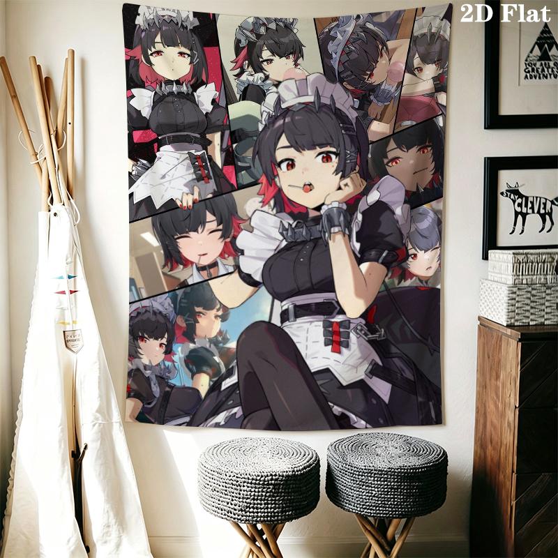 Zenless Zone Zero Wall Tapestry Aesthetic Wall Hanging Printed Fabric Blanket Decorative Tapestries for Bedroom Living Room Home Decor