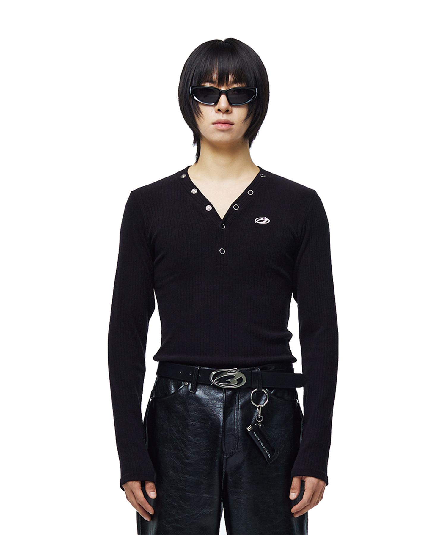 More Than Black Logo Snap Knit