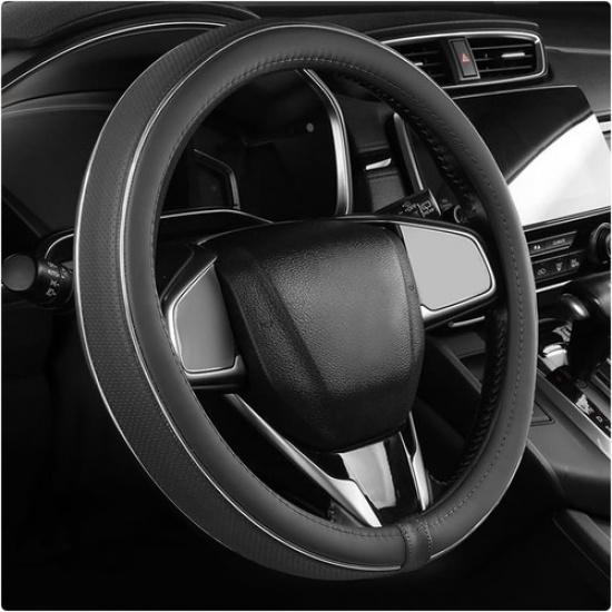 Steering Wheel Cover, Breathable Anti-Slip Car Steering Wheel Protector -Gray
