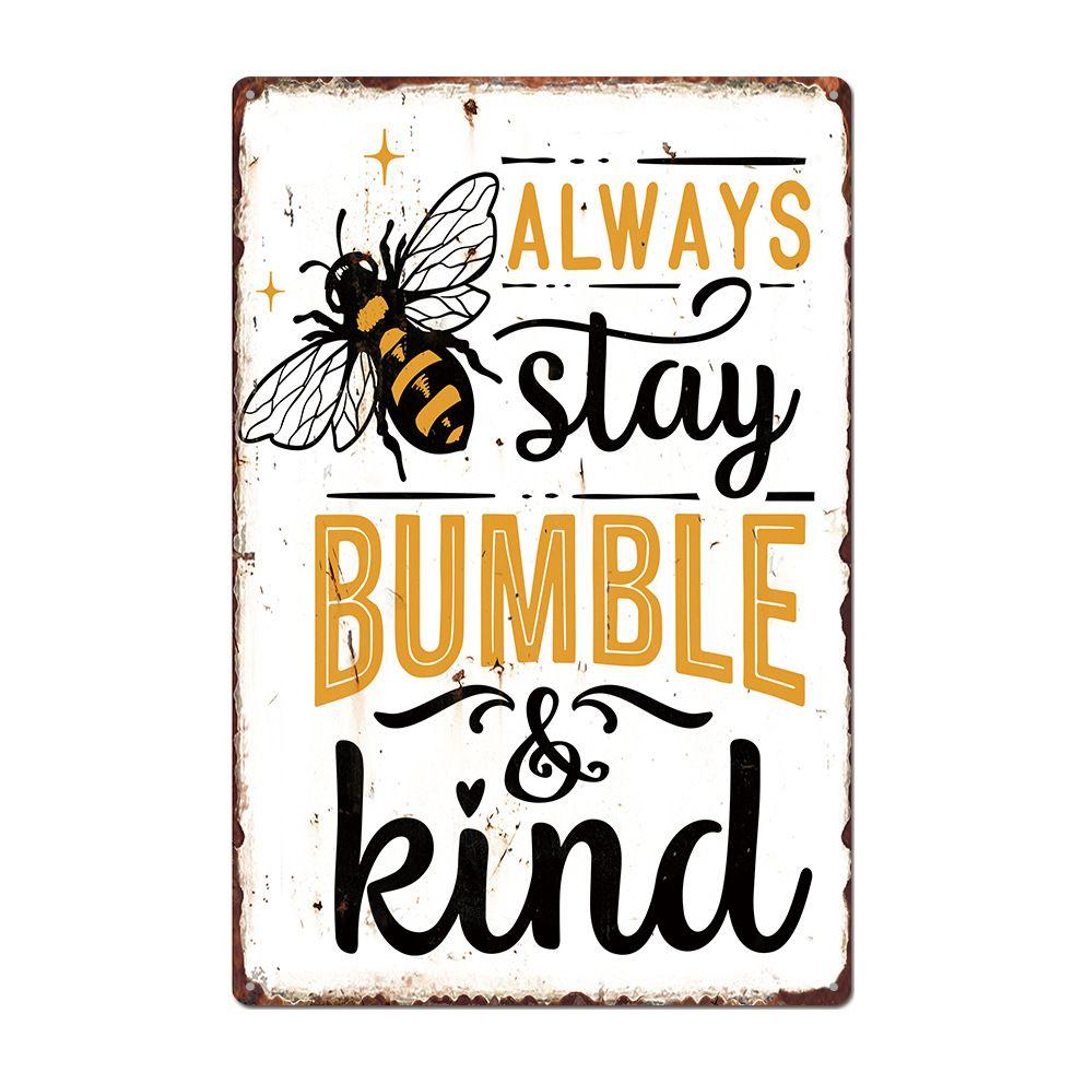 Bee Series Metal Tin Sign Wall Decor 20x30cm