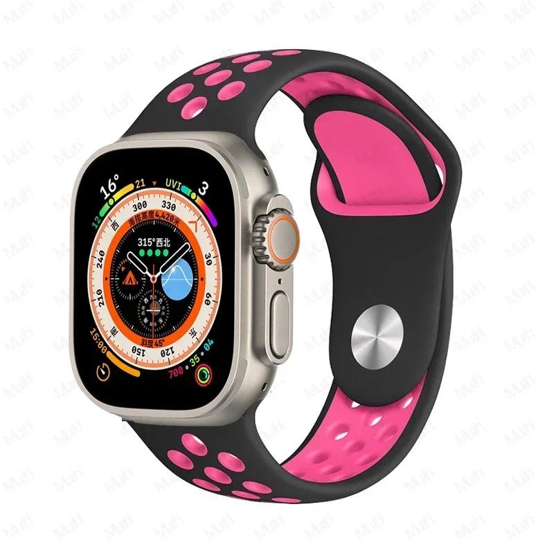 Sportarmbänder für Apple Watch Series 10 42mm 46mm Armband ultra 2 49mm 40mm-44mm 45mm 41mm Silikonarmband iwatch 10 9 8 7 6 SE 5 4 3