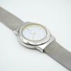 Used [New Battery] CASIO MTP-1112 Blue x Yellow Reflective Glass Ladies Working Item Quartz