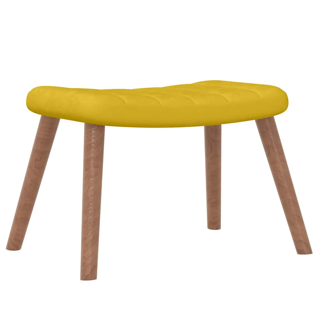 Vidaxl Armchair with Footstool, Mustard, Upholstered In Velvet