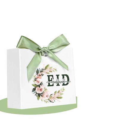 5pcs Floral Eid Mubarak Candy Gift Boxes Muslim Islamic Ramadan Kareem Eid Al-Fitr Iftar Suhoor Table Decoration Welcome Present