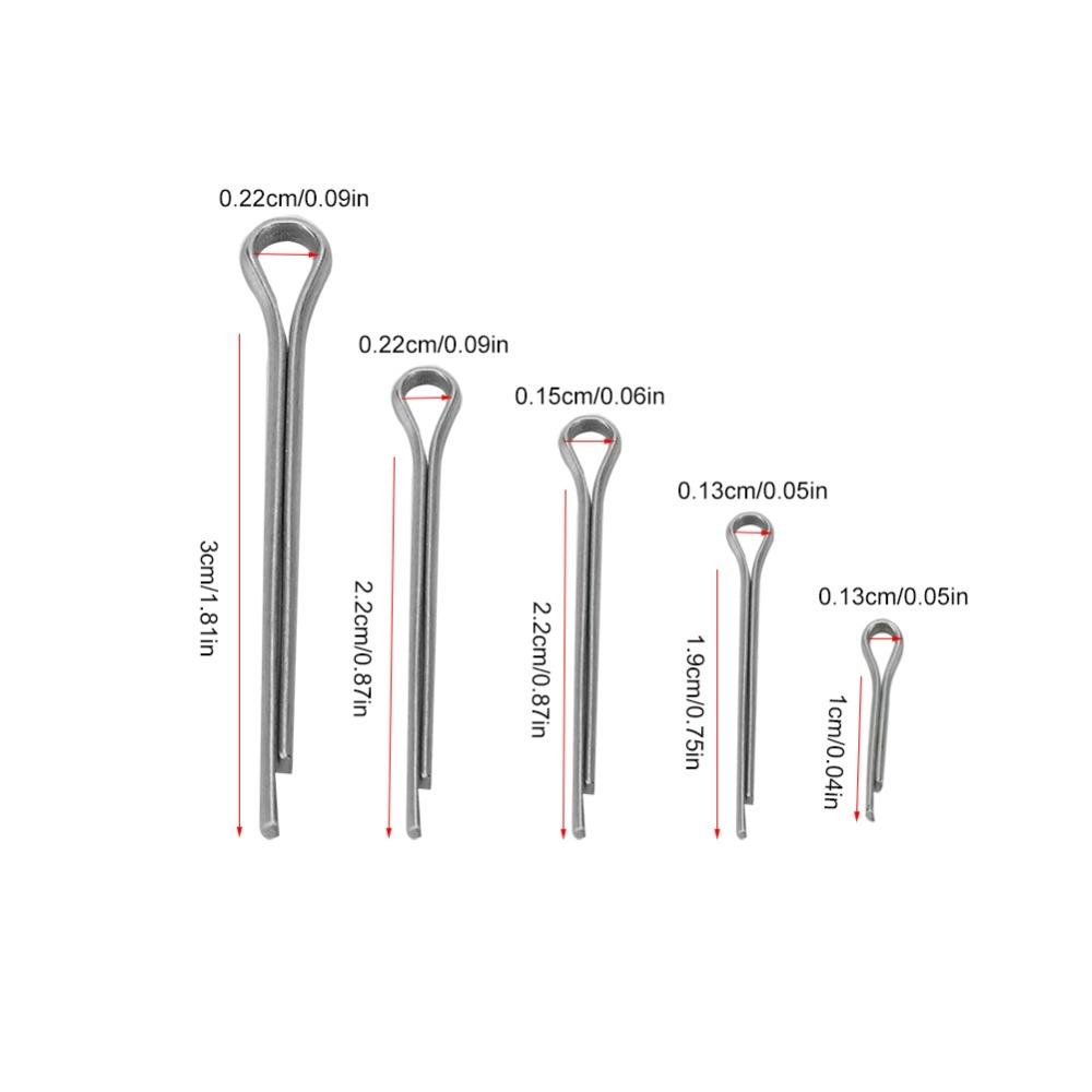 175Pcs Galvanized Steel Split Pin Set Assorted Sizes 175-piece Steel Fasteners Set Open-type Hard-shell Fastening Pins Kit
