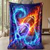 Electric Football Firestorm Theme blanket Lightweight Warm Flannel Blanket Decorative Throw Blanket for Home Decoration
