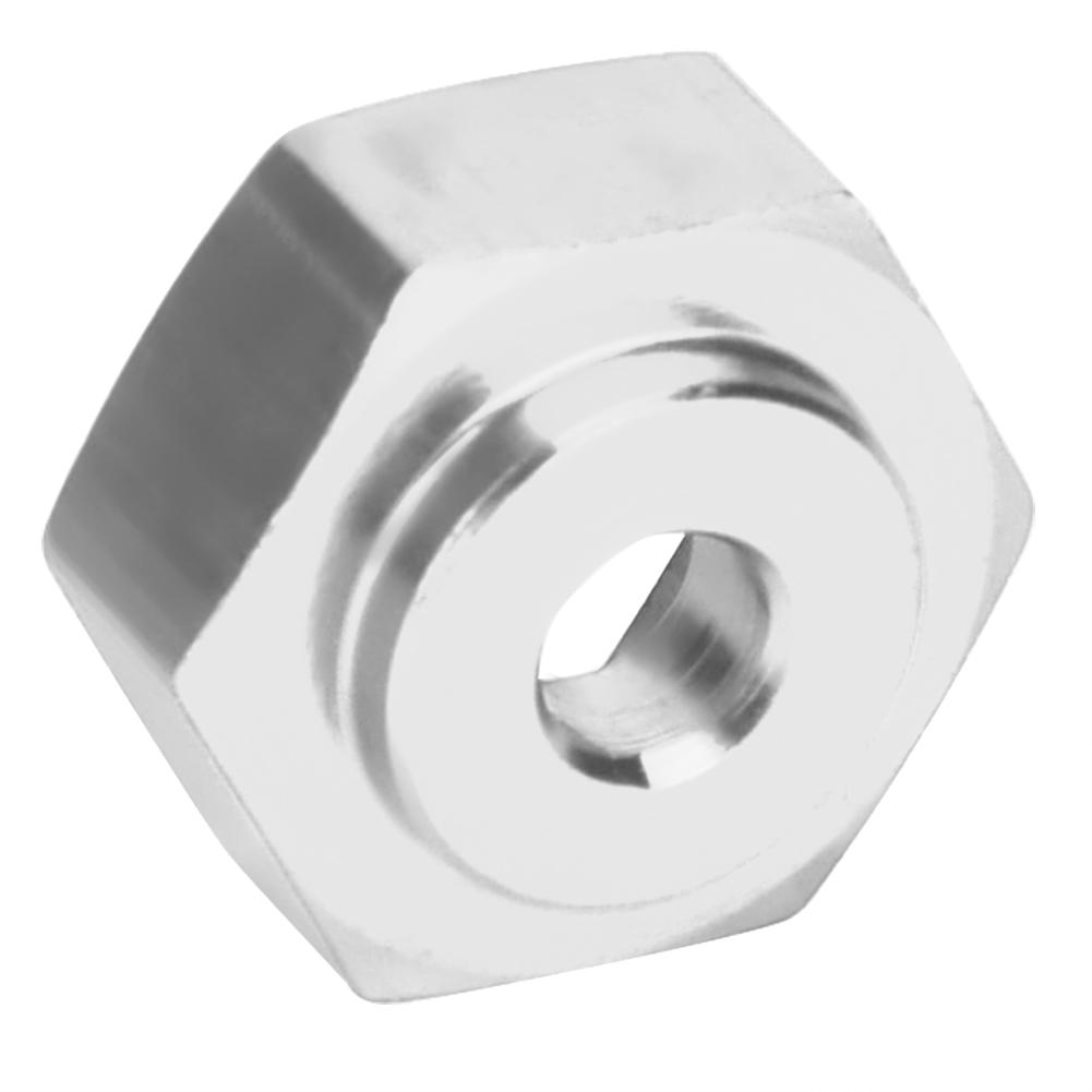 4pcs Aluminum Alloy 12mm Turn To 17mm Wheel Hex Adapter for 110 RC Car (Silver)