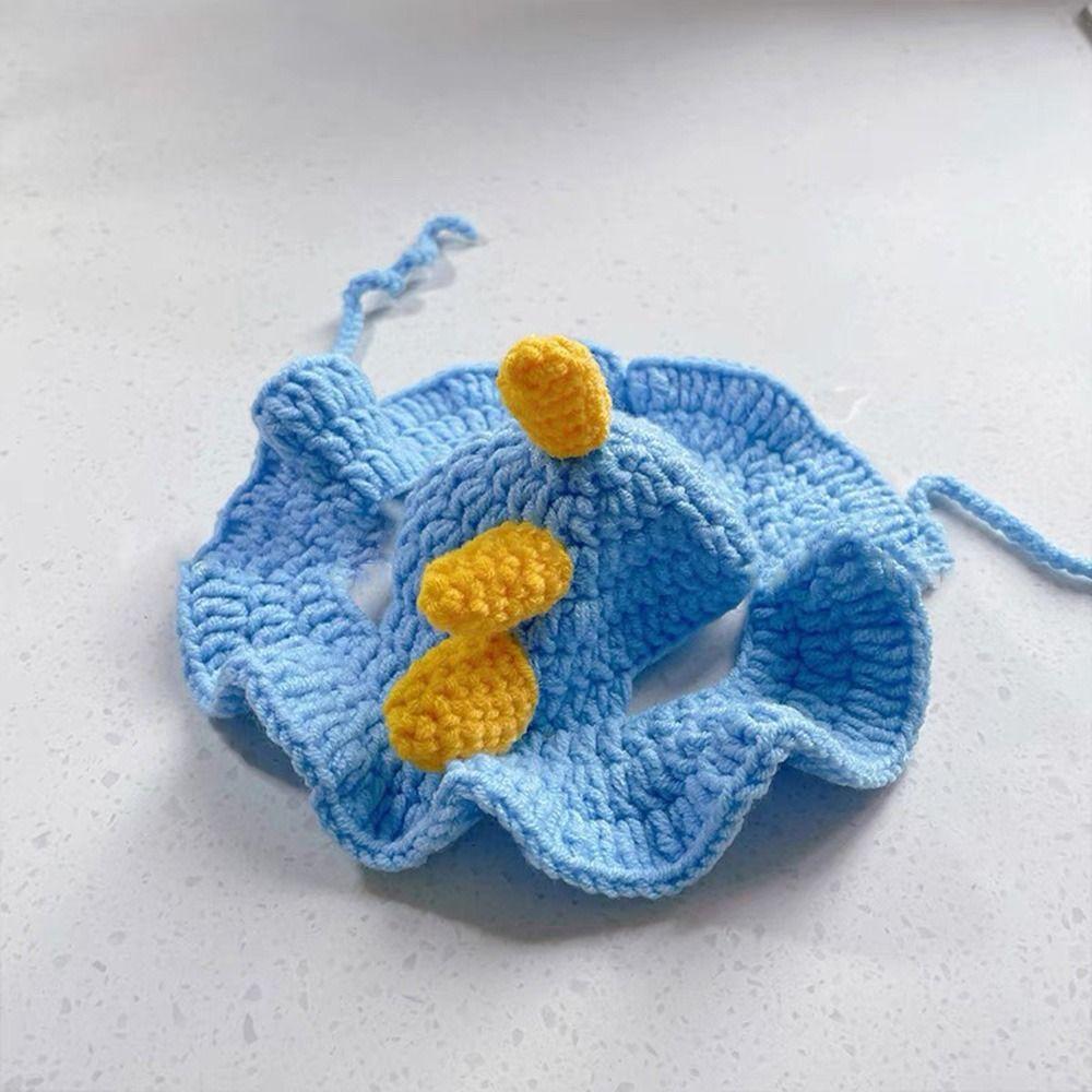 

Cartoon Cat Hat Funny Pets Party Cosplay Headwear Handmade Cat Accessories Autumn Winter M-Dinosaur-blue