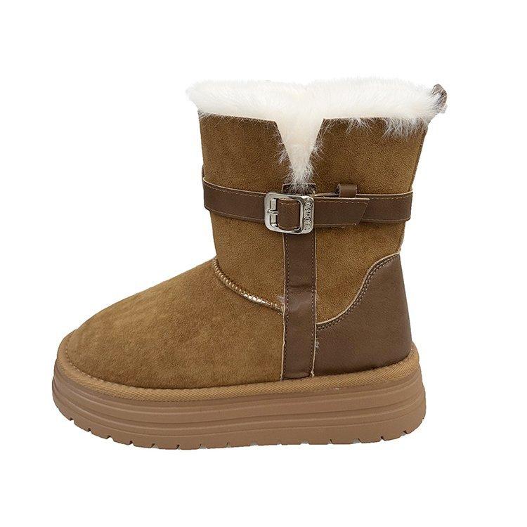 

Внутренние утепленные на толстой подошве Северо-восточные зимние сапоги женские 2025 осень и зима новые бархатные теплые уличные хлопковые туфли пушистые хлопковые сапоги 40 верблюд