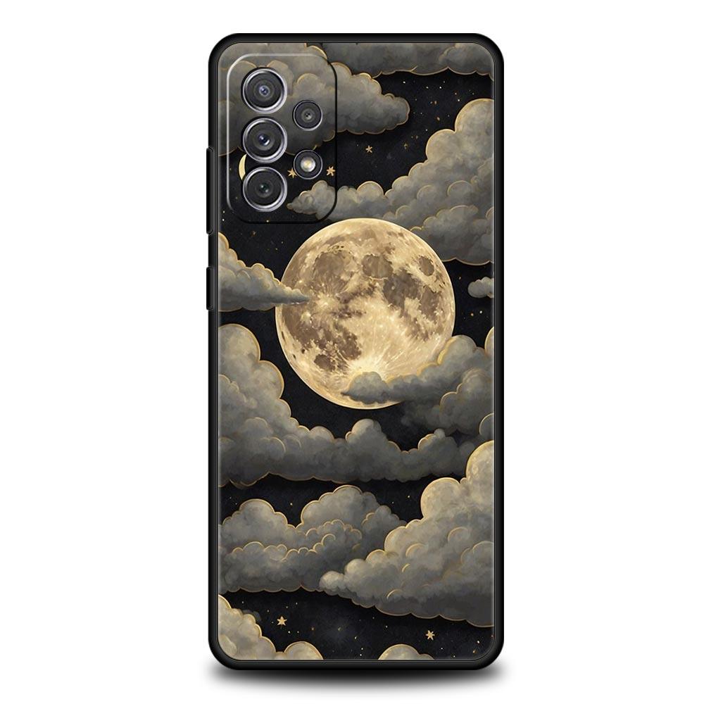 Moon Cloud Comic Style Case for Samsung A57 A37 A51 A71 A21S A17 A11 A15 A25 A41 A23 A33 A53 A73 A07 A05S A13 A35 A55 5G Cover