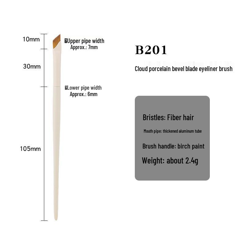 Cloud Porcelain Stippling Blush & Highlight Brush – Angled Round Head with Half-Fan Design