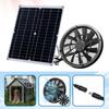 9.8in Solar Exhaust Fan with Solar Panel Portable Vent Fan Kit IP65 Waterproof with 8.2Ft Cable