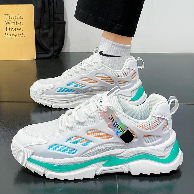Men's Shoes 2025 Summer New Teen Ins Style Casual Versatile Dad Shoes Men's Sports Breathable Mesh Shoes