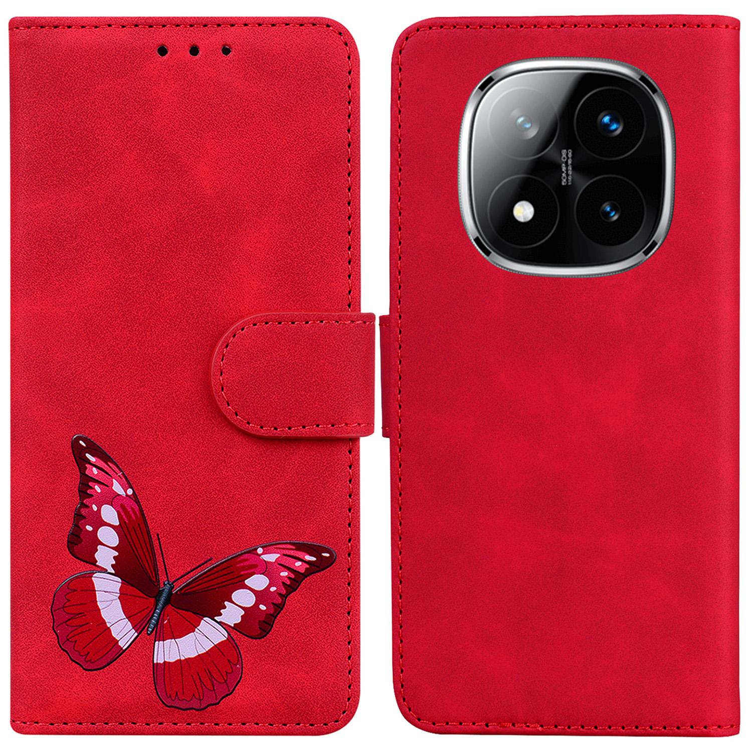 

For Xiaomi Redmi Note 14 Pro 5G/Poco X7 5G Stand Case PU Leather Phone Cover Butterfly Printed D