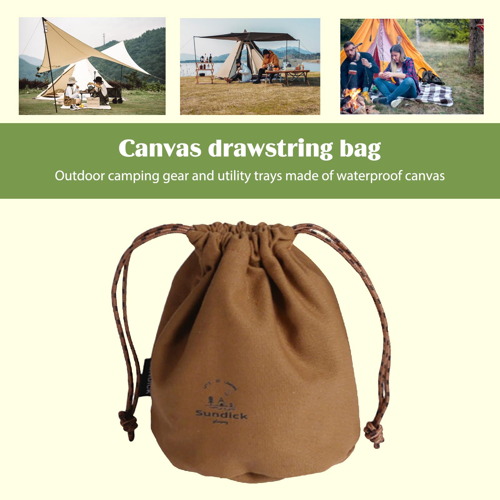 Outdoor Tableware Sundries Bags Portable Canvas Small Objects Organizers Ultralight Waterproof for Travel Hiking olive green