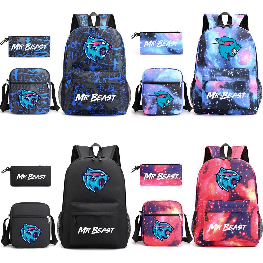 Canvas Backpack Set For Students With Laptop Compartment And Breathable Design For Daily Use