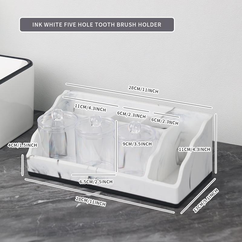Resin Bathroom Toothbrush Holder Household Items Dressing Table Storage Rack Multifunctional Toothbrush Holder