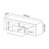 Meuble TV - Selsey - Bianko - 140 Cm - Chêne Lancaster - LED - Style Moderne