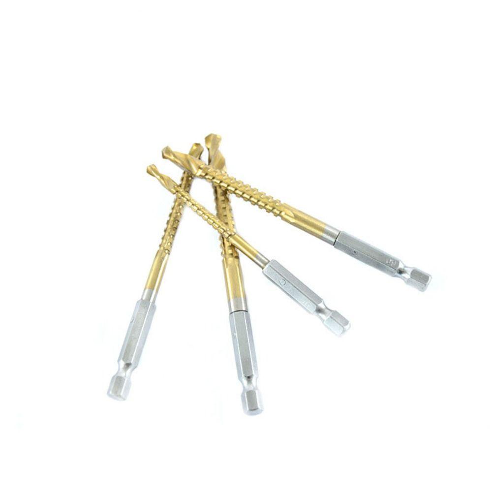 Hexagonal Shank Twist Drills High Speed Steel Cutting Drilling Serrated Drill Bit Woodworking