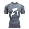 Black and White Wolf Head Men Sports T-shirt Gym Jogging Running Workout T-Shirt Compression Tee Quick Dry Short T-Shirt for Men