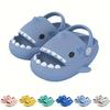 ZXCDINO Suitable for Boys and Girls Adorable EVA Shark Design Clogs, Breathable Lightweight Non Slip Soft Sole Slippers, Kids Footwear
