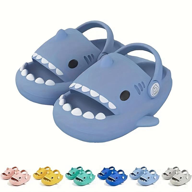 ZXCDINO Suitable for Boys and Girls Adorable EVA Shark Design Clogs, Breathable Lightweight Non Slip Soft Sole Slippers, Kids Footwear
