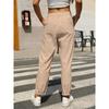 Casual Solid Color Cotton Linen Small Leg Drawstring Elastic Long Pants for Women Trousers Women’s