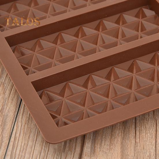Molde de Chocolate de 6 cavidades, molde de barra de caramelo de silicona con forma Rectangular, molde antiadherente para gofres, tarta de queso, pudín, pastel, postre