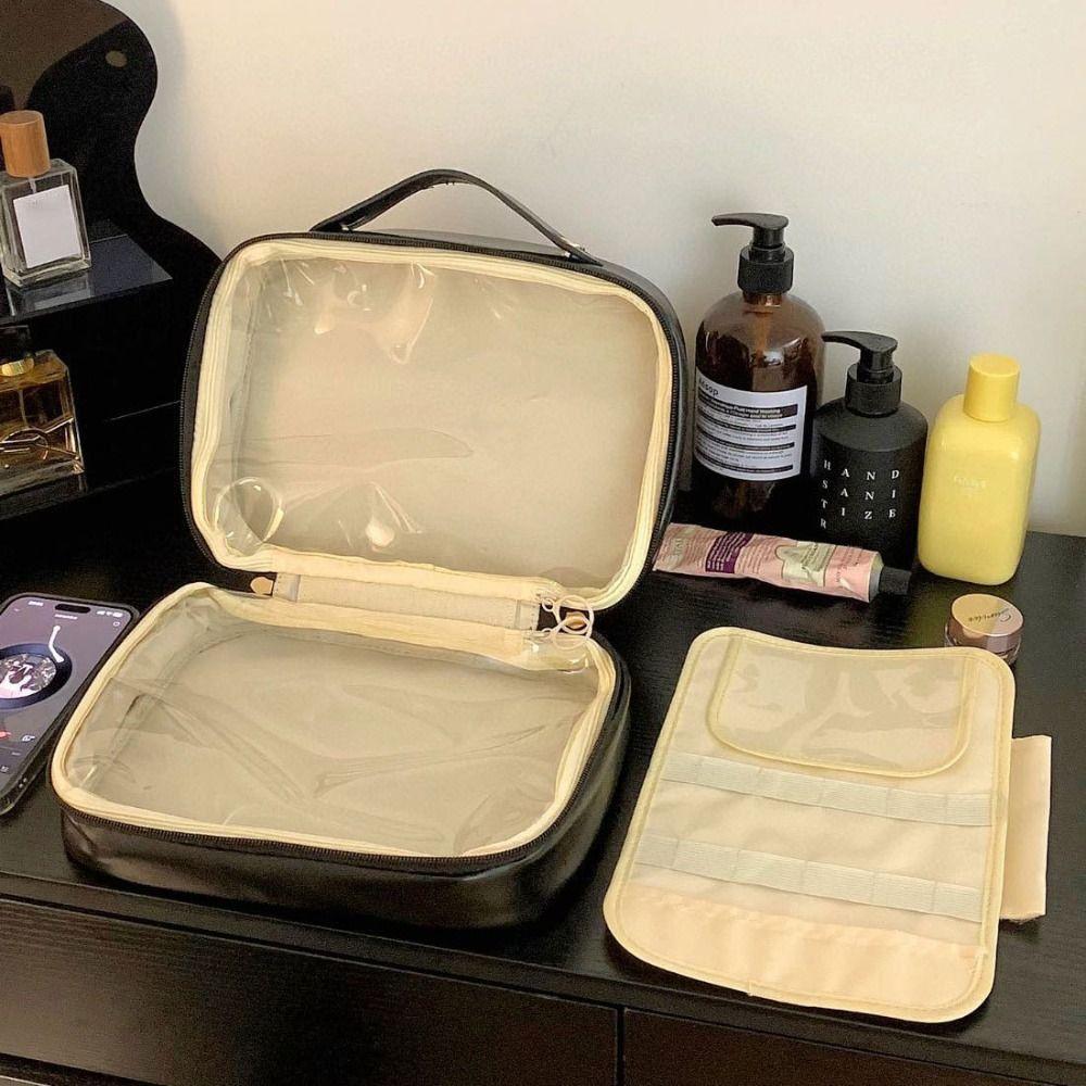 Portable Cosmetic Bag Large Capacity Toiletry Bag Fashion Makeup Bag  Women