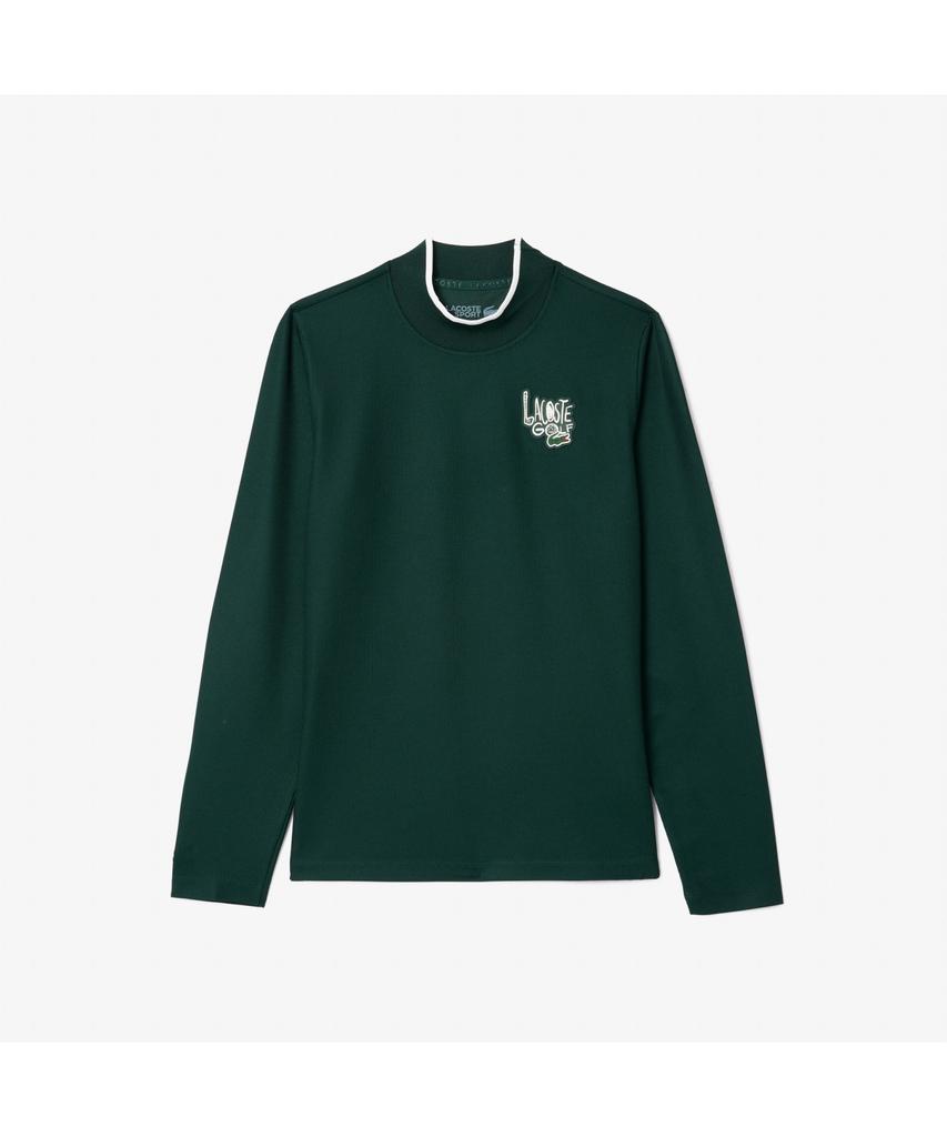 LACOSTE Women'S Graphic Point Mock Neck Long Sleeve T-Shirt Tf2765-54N Yzp
