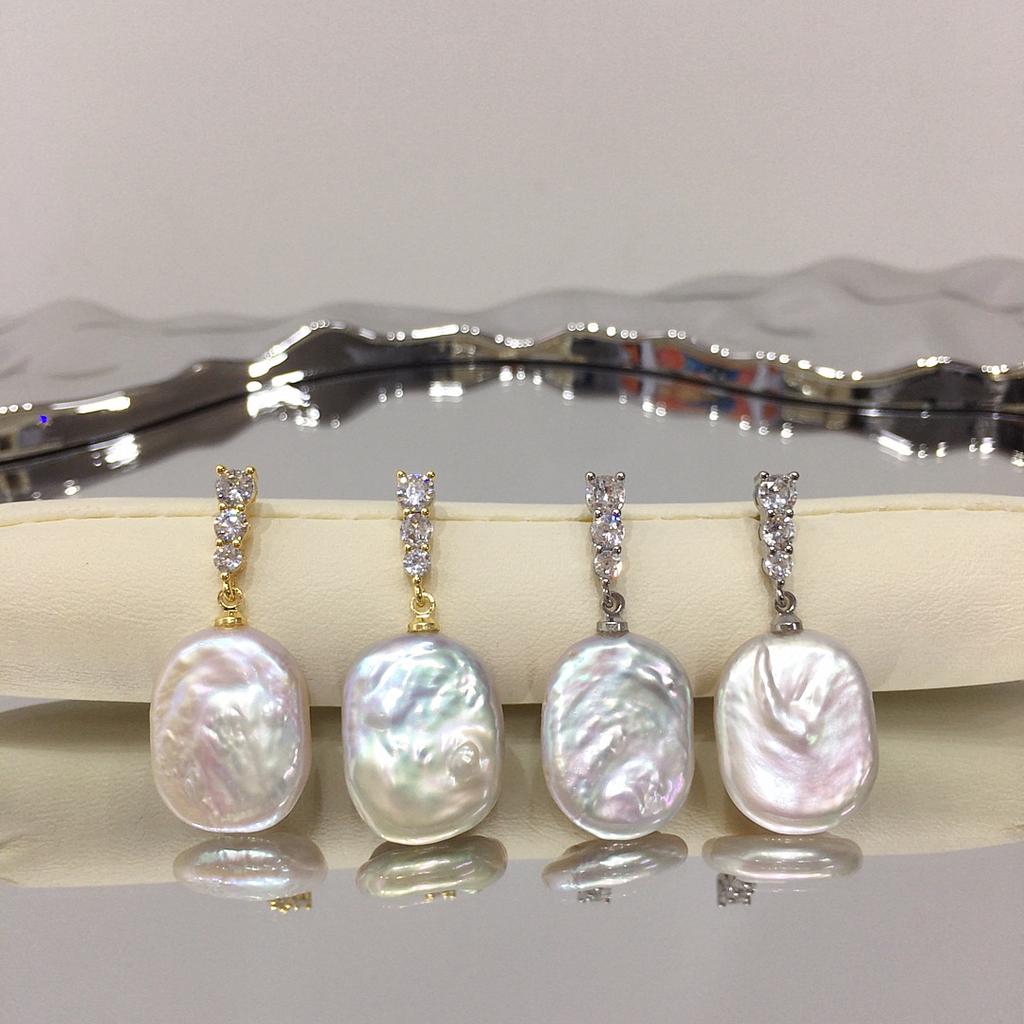 Real Freshwater Pearl Earrings for Women,classic 925 Sterling Silver Earrings Birthday Gift