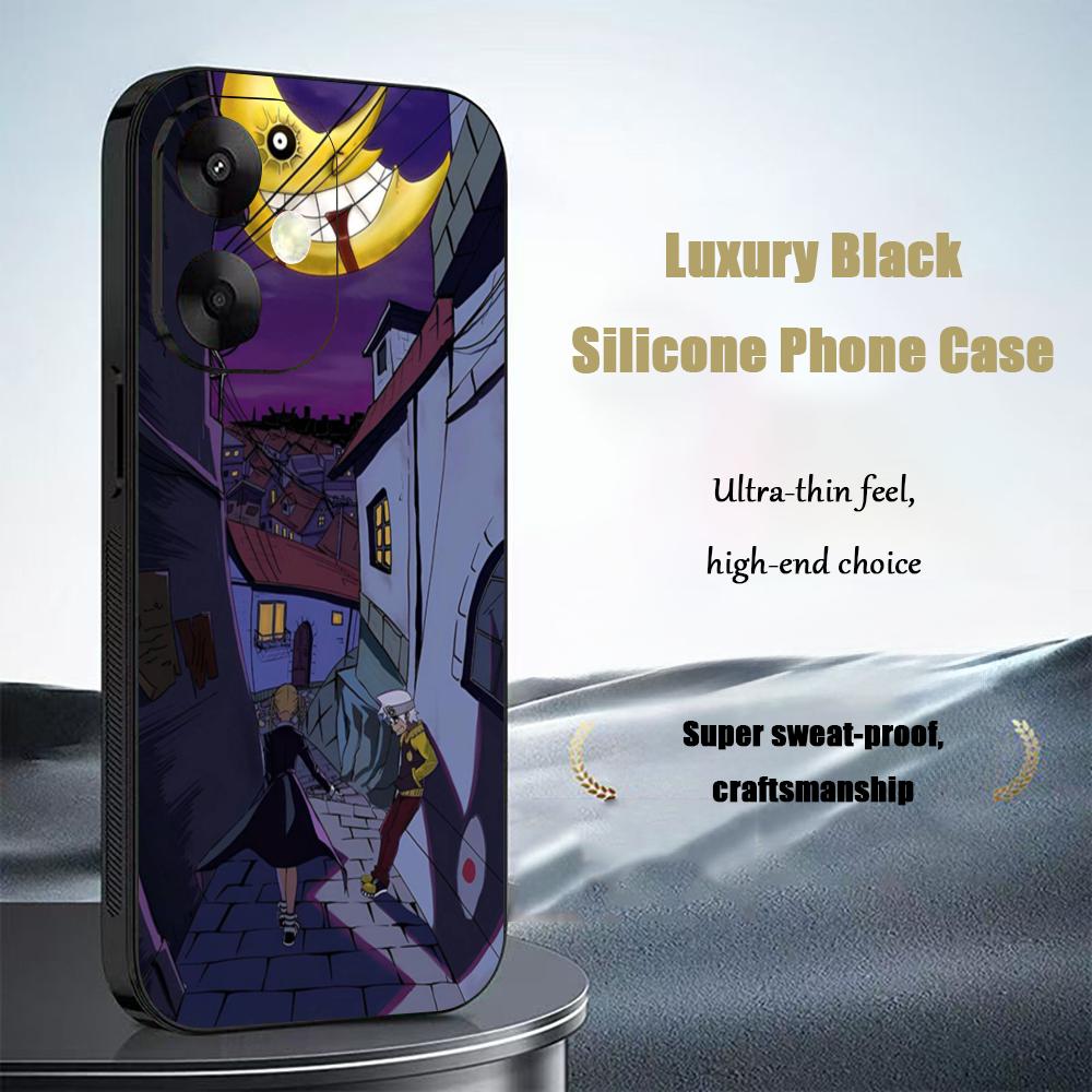 Cool Hot Soul Eater Anime Phone Case For Xiaomi Redmi 14C 13C 12C Note14 13 12 11 10 Pro Plus S Soft Black Phone Cover