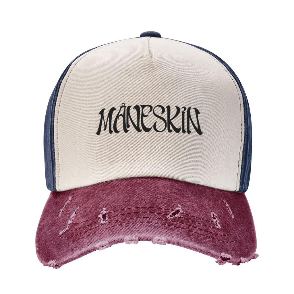 Vintage Maneskin Band Logo Baseball Caps for Unisex Women Distressed Denim Dad Hat Outdoor Activities Unstructured Soft Caps Hat