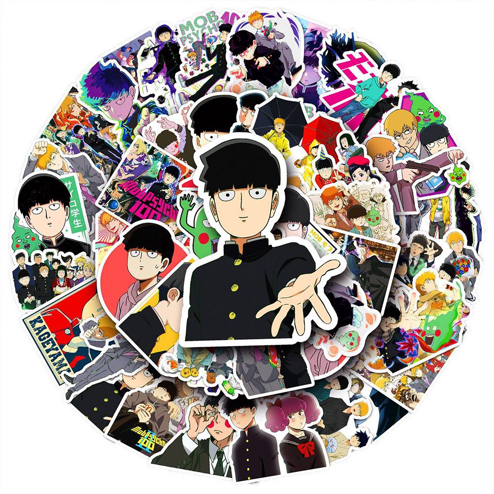 10/30/50pcs Mob Psycho 100 Japanese Anime Stickers Cool Cartoon Graffiti Decals Skateboard Scrapbooking Phone Sticker