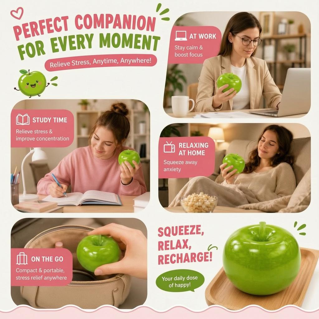 Realistic Stress Ball Slow Rising Squeeze Toy Soft Fruit Sensory Fidget Toy Desk Decor for Adults