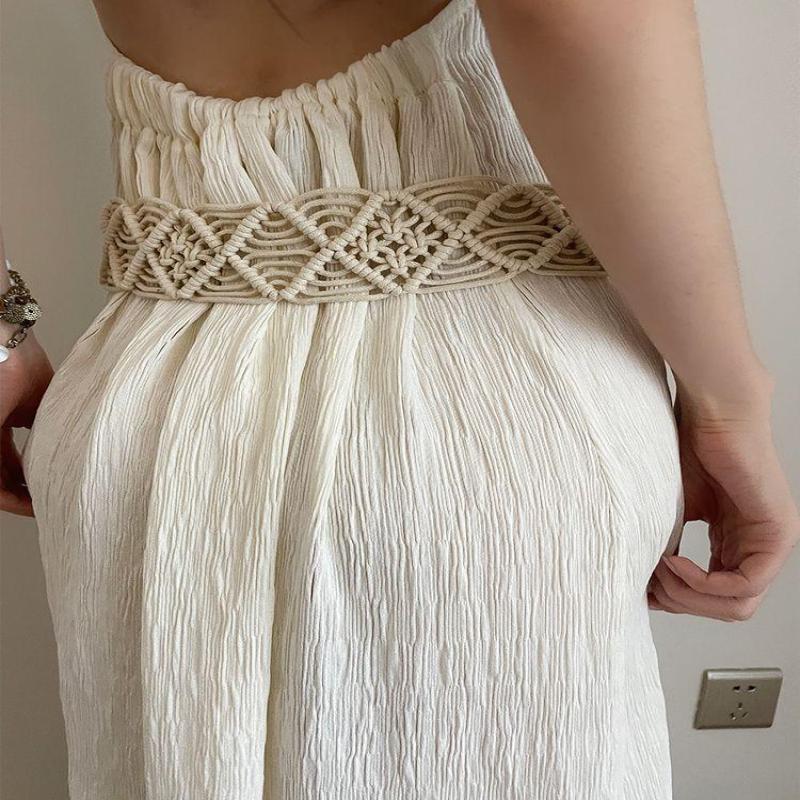 Elegant Temperament Waistband Ethnic Style Belt Hollow Retro Bohemian Belt Dress Waist Rope Round Ring Tassel Waist Chain